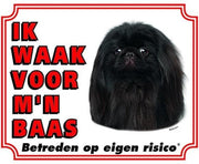 Pekingees Waakbord - Ik waak voor mijn baas Zwart