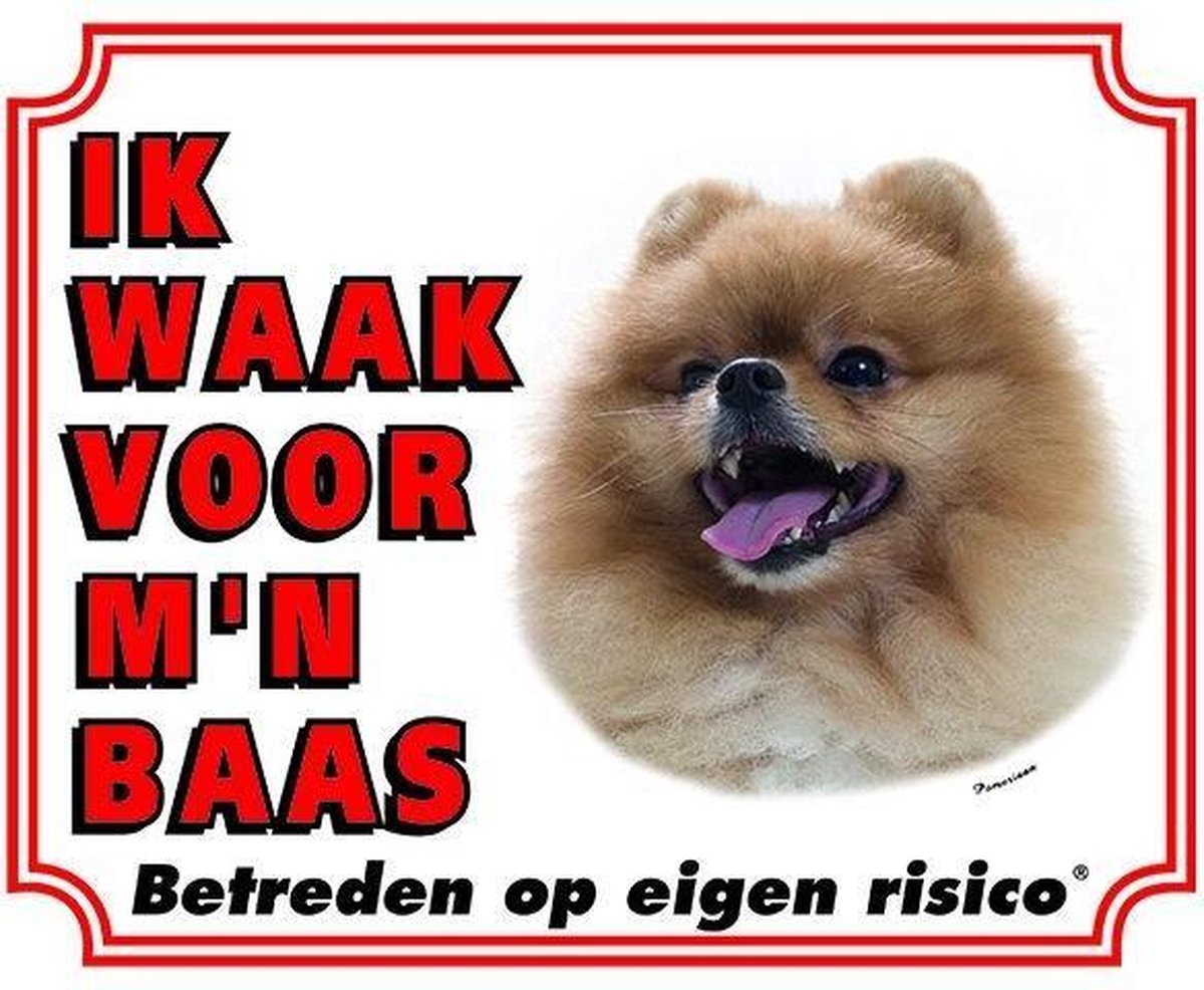 Pomeranian Waakbord - Ik waak voor mijn baas