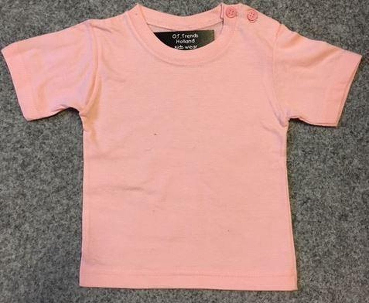 Baby shirt effen licht roze maat 80