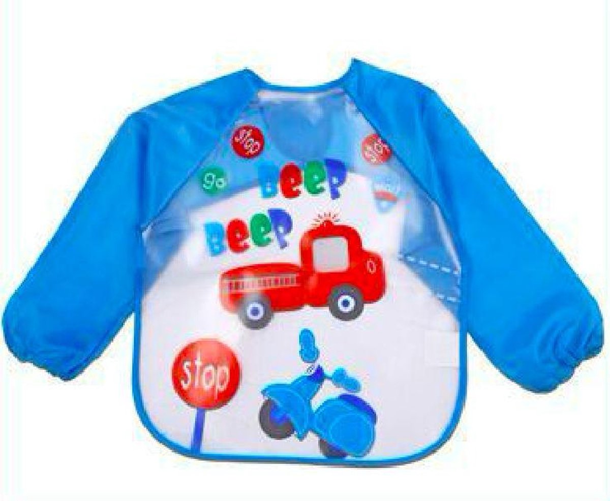 JillyBee - Slabber - Schort - Slabberschort - Waterproof - Mouwen - Brandweer - Scooter