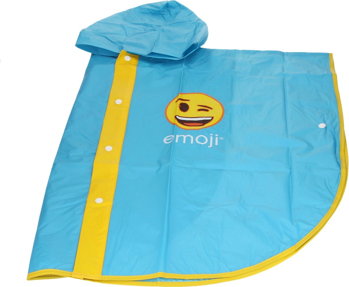 Emoji Eenhoorn Regencape met Capuchon – Blauw – Maat 116/122 | Regenjack voor Kinderen | Regenjas Unicorn | Regenponcho | Regenkleding poncho