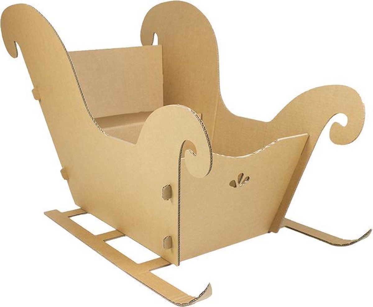 KarTent - Kartonnen Arrenslee voor Kinderen - Kerstdecoratie - Cadeau van Duurzaam Karton