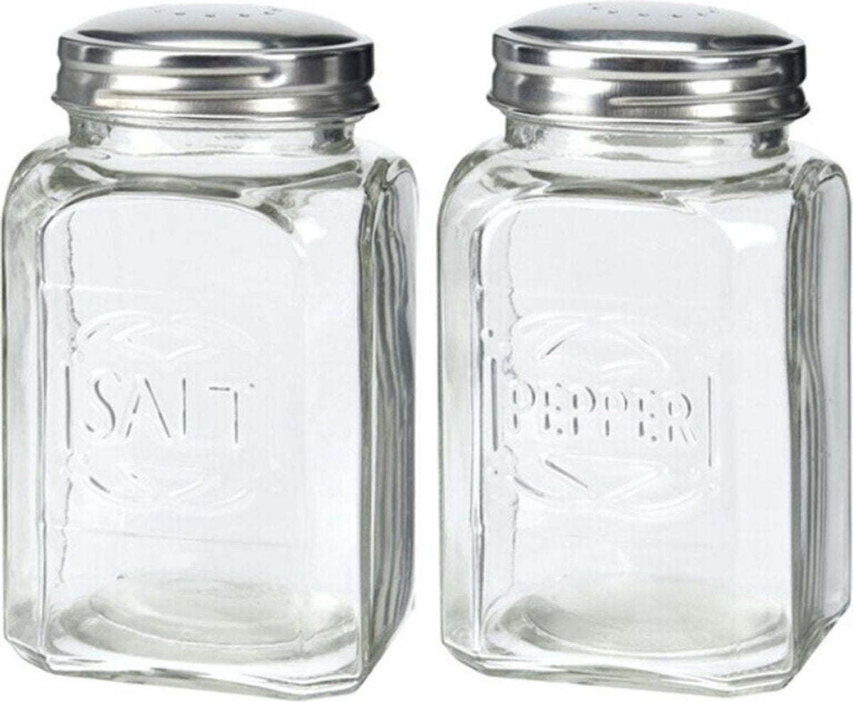 Orange85 Zout en Peper set - Glas - Transparant - Strooiset - Peper- en zoutstel