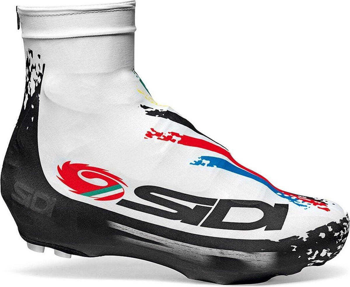 Sidi Copriscarpe Chrono Iride (35) - Fietsoverschoenen - Wit/Zwart/Rood - Maat L = 41/43