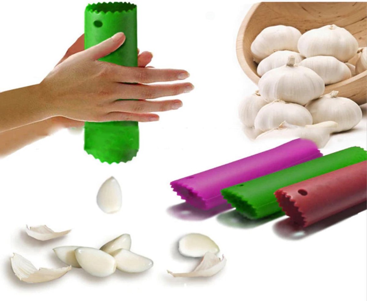 Knoflookschiller - Makkelijk Knoflook Pellen - Roller Type - Garlic Peeler - Keuken Gadget - Rood