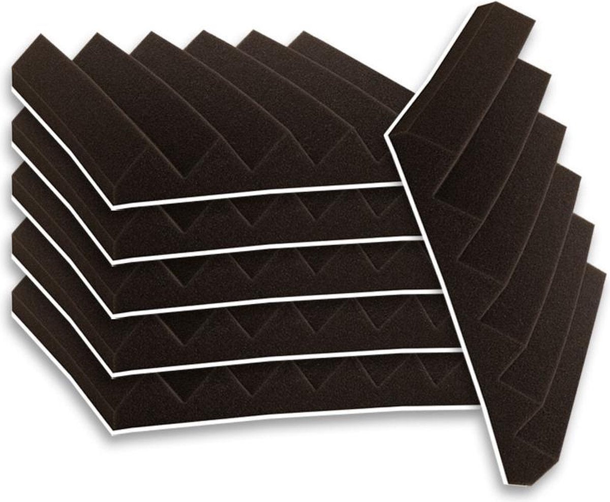 Zelfklevende geluidsisolatie wedge | Akoestische panelen | isolatieplaten | Studioschuim | Geluidsdemper | 30 x 30 x 5 cm | 0