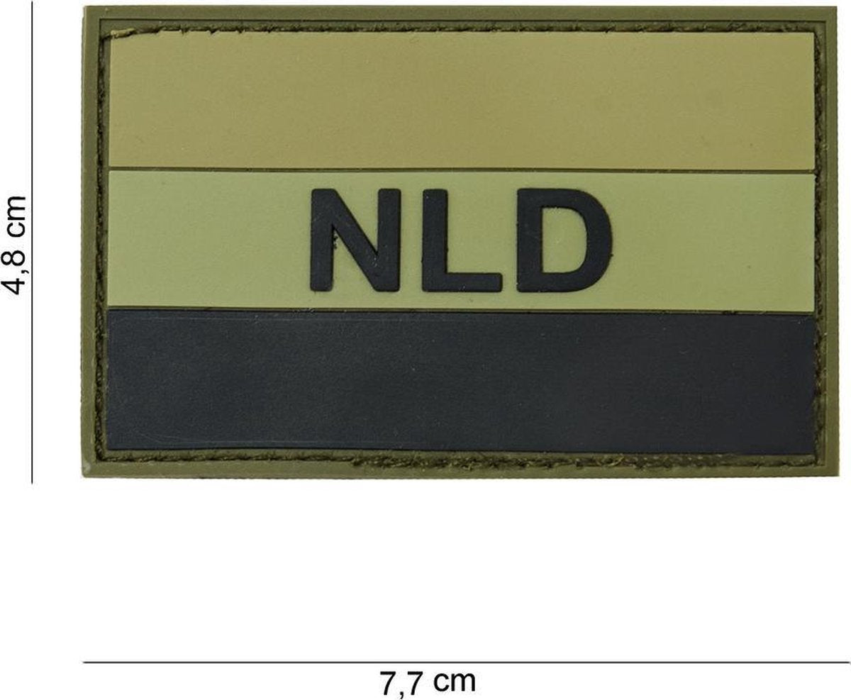 Embleem 3D PVC Nederland-NLD groen/zwart