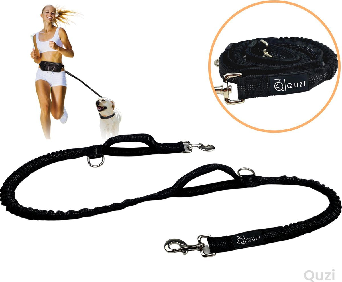 Extra Looplijn voor Middelgrote Hond - 150 cm - Zwart - Quzi®