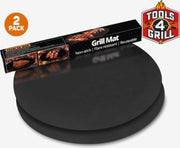 Tools4grill 2 stuks Anti-aanbakfolie - bakvel rond - Herbruikbaar - BBQ - Ø 32 Cm