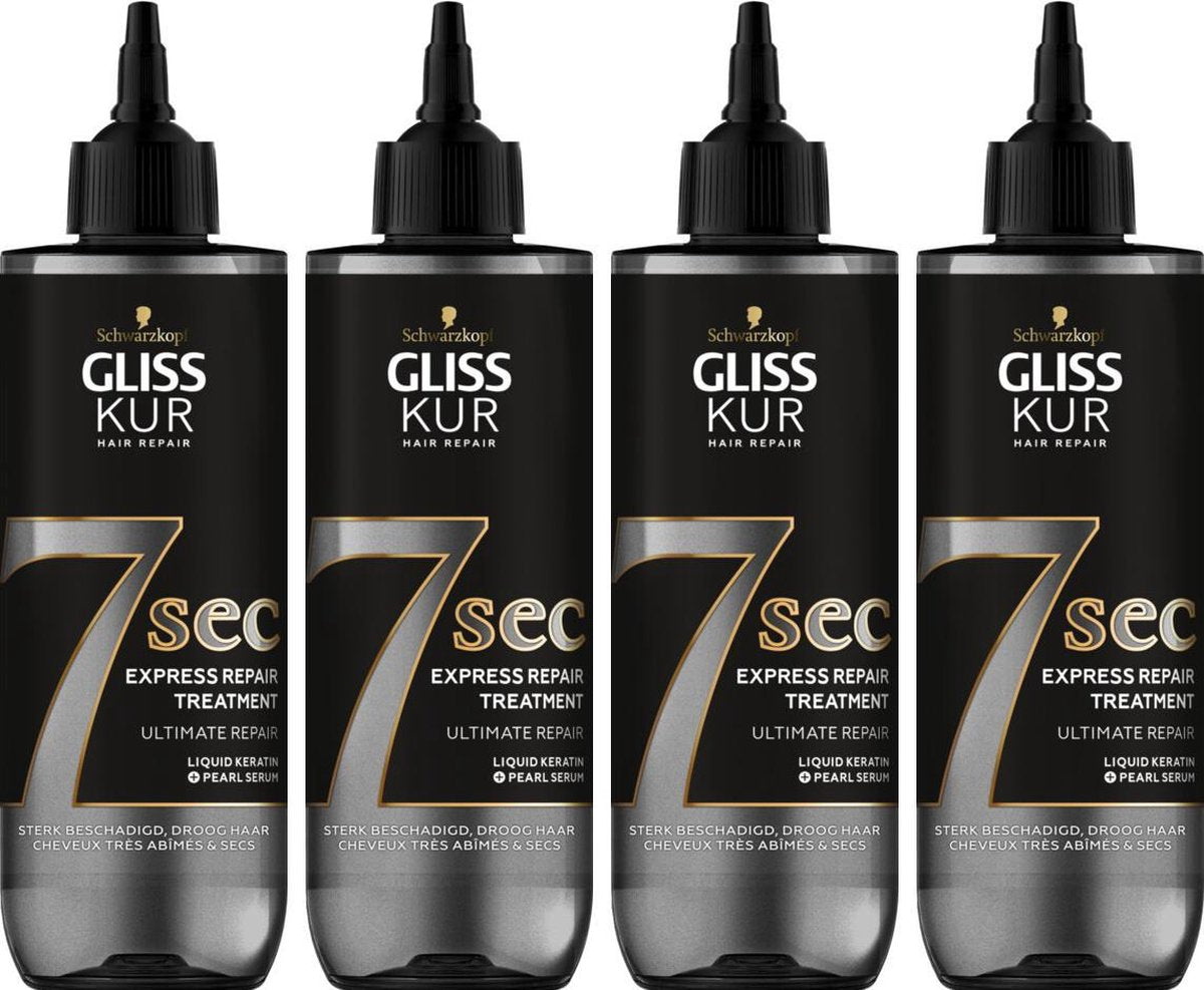 Gliss Kur 7 Sec Express Repair Treatment Ultimate Repair Multi Pack - 4 x 200 ml