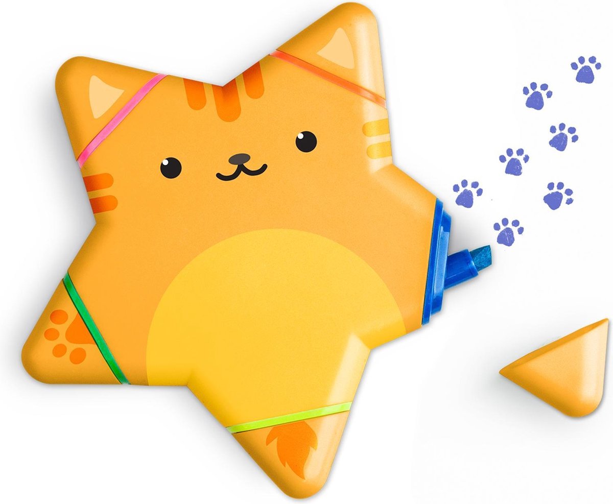 Mustard Desktop Markeerstiften - Cat - 5 in 1 - Geel