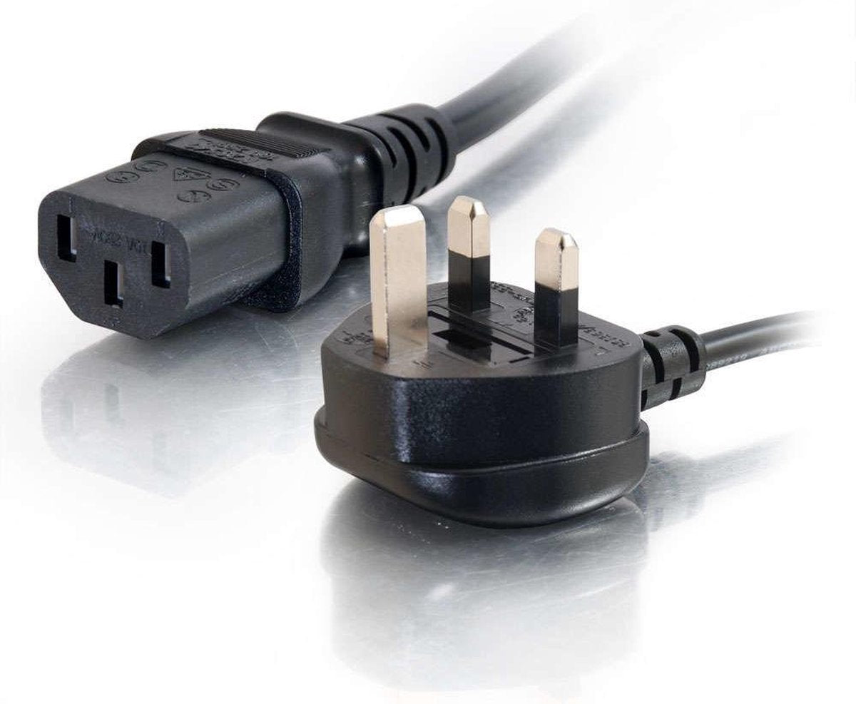 C2G 1 m 16 AWG Europese voedingskabel (IEC320C13 naar BS 1363)