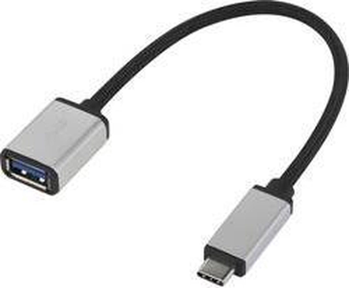 Renkforce USB 3.2 Gen 1 (USB 3.0) Aansluitkabel [1x USB-C stekker - 1x USB 3.2 Gen 1 bus A (USB 3.0)] RF-USBA-MS-01 Gesleeved
