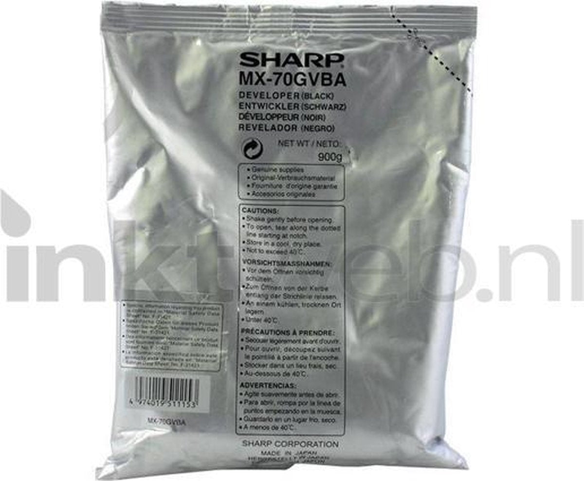 DEVELOPER SHARP MX70GVBA 300000 PAGINA'S ZWART