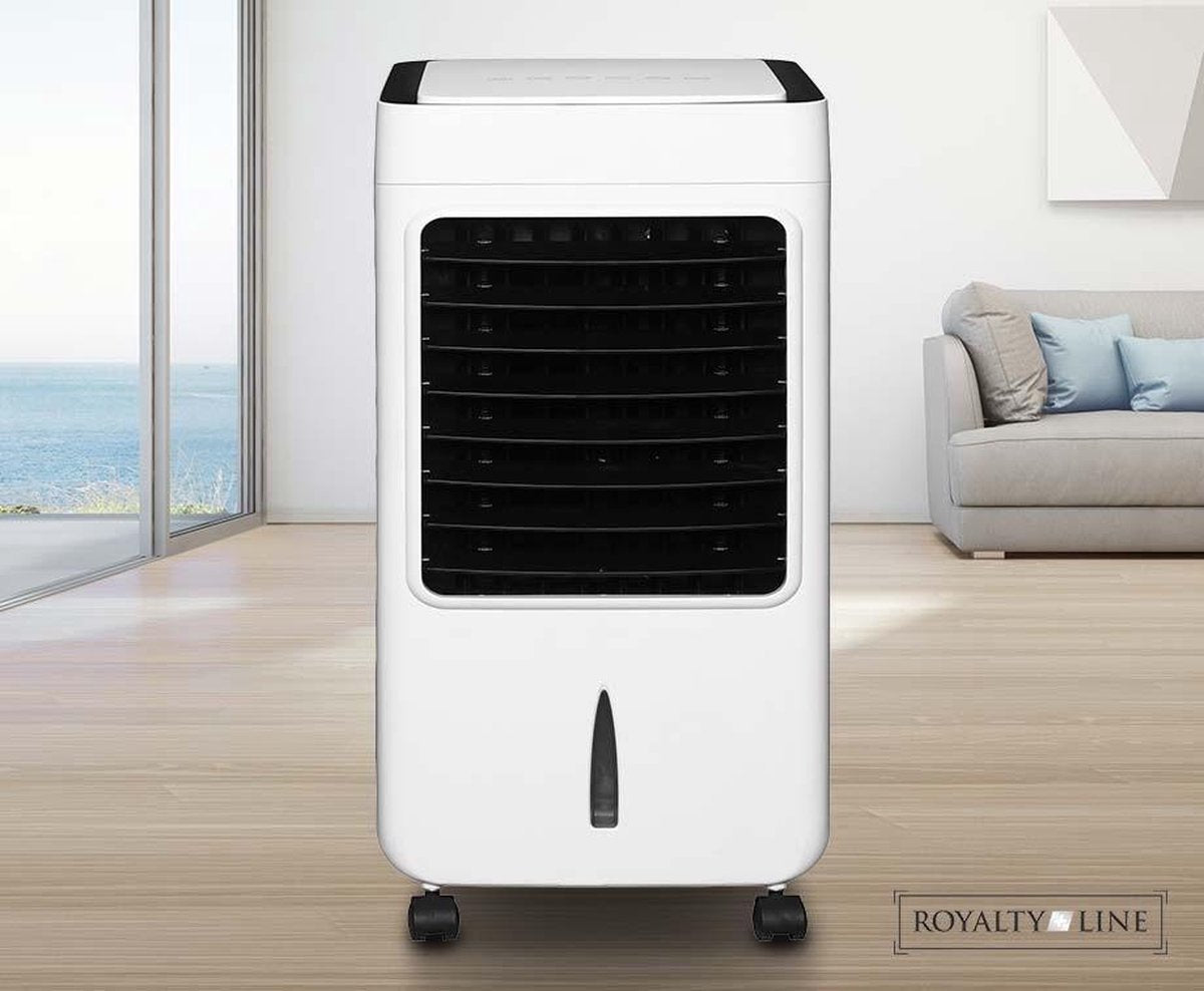 Royal 4-in 1 - Aircooler -  Luchtkoeler - Luchtzuiveraar -  80 Watt - 5L - 3 standen - Wit - Met koelelementen