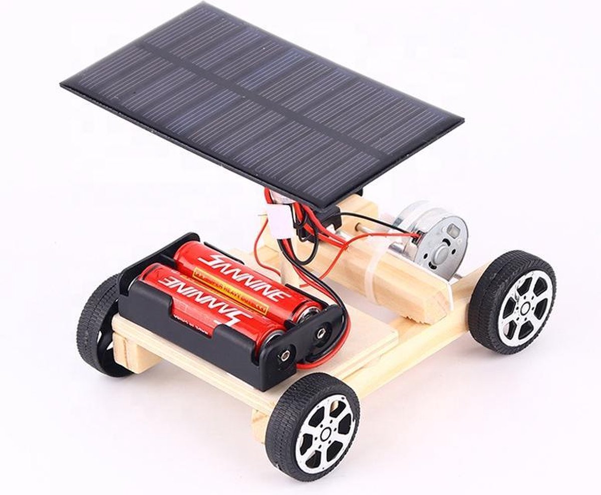 DIY solar hybrid electric vehicle wooden car toy LEGO TECHNIC STYLE / DIY zonne-hybride elektrisch voertuig houten auto speelgoed  / Jouet de voiture en bois de véhicule électrique hybride solaire bricolage