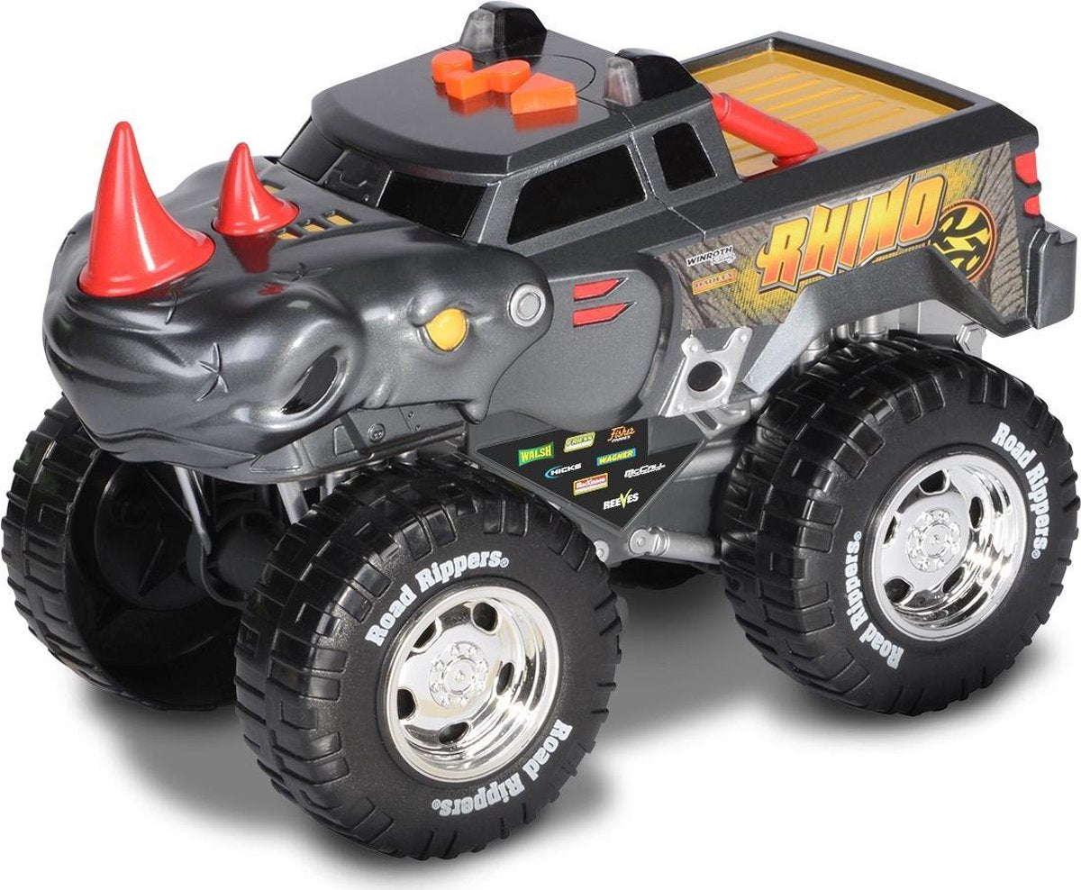 Nikko – Road Rippers Wheelie Monsters – Gemotoriseerde Speelgoedauto – Monstertruck met Licht & Geluid – Neushoorn