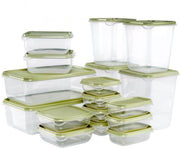 TDR - Vershoud bakjes set - 17 delig - 2/1.9/1.1/0.6/0.3/0.12 liter  - Transparant met groen doos