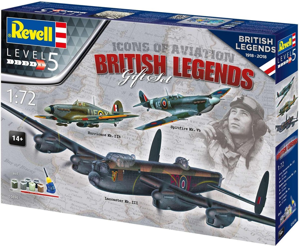 1:72 Revell 05696 100 Years RAF: British Legends - Gift Set Plastic kit