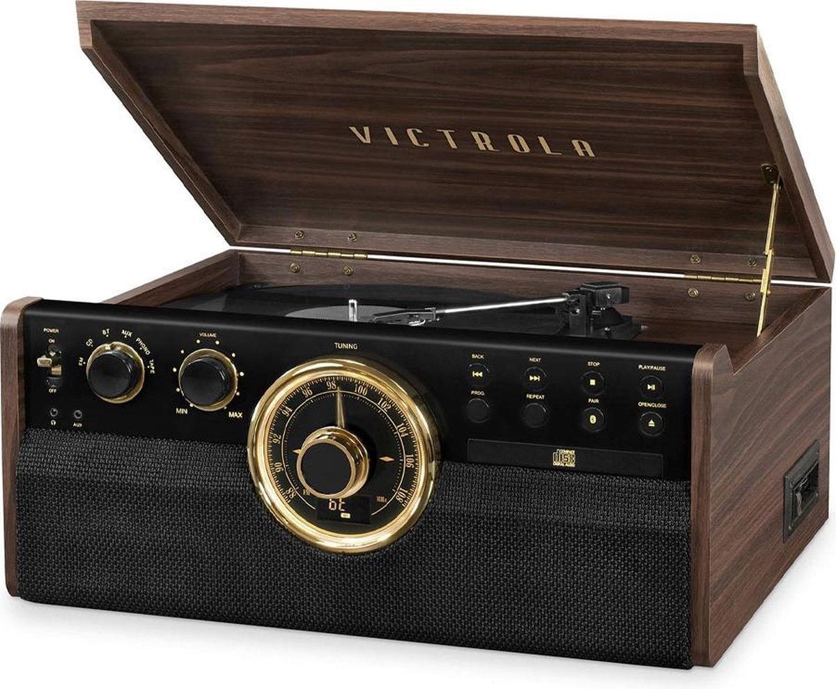 VICTROLA Muziek Center  Muziek Center  Vinyl-Radio-CD-Bluetooth - Mahonie