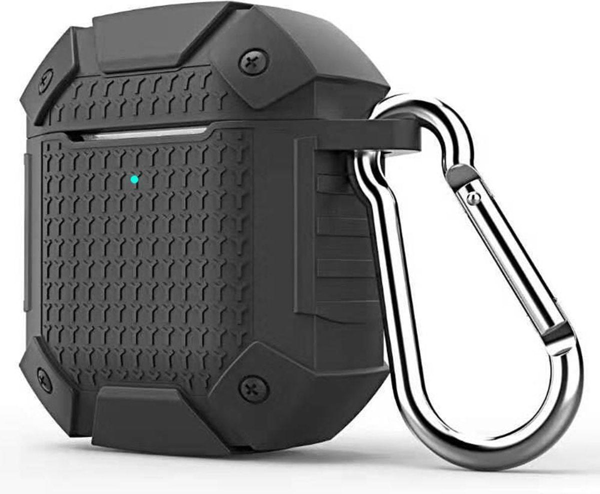 By Qubix - AirPods 1/2 hoesje schokbestendige harnas - soft case - zwart - AirPods hoesjes