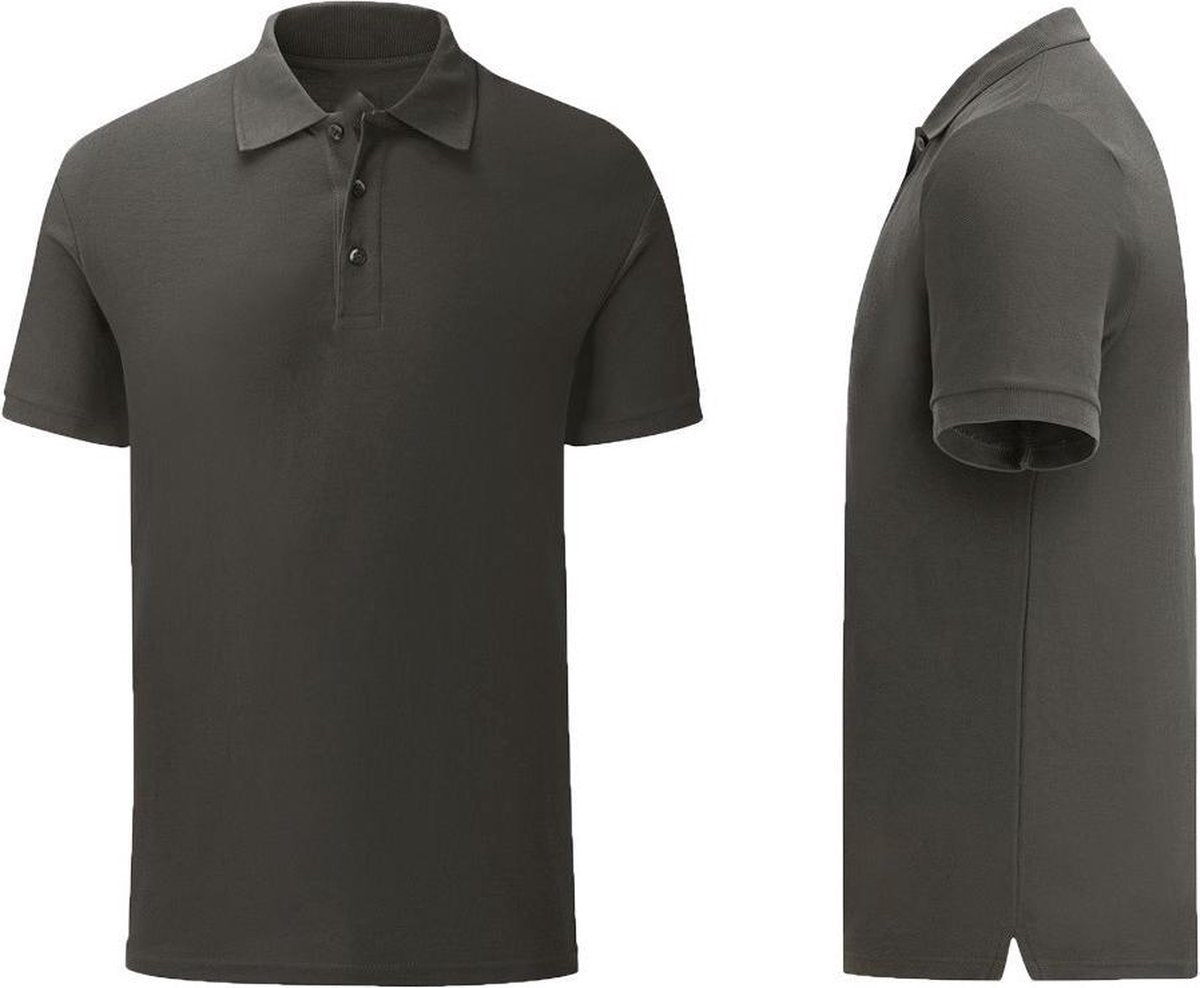 Senvi Getailleerde Polo zacht aanvoelend Kleur antraciet Maat S