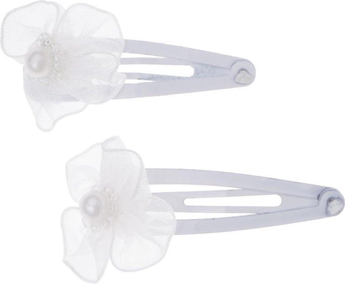 Haarspeldjes wit bloemetje