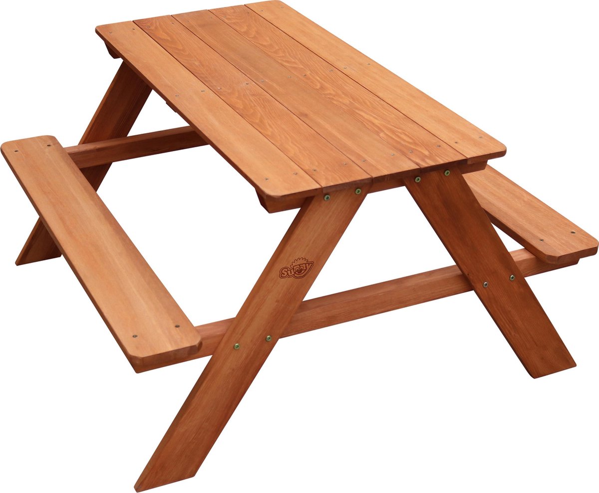 Sunny Dave Picknicktafel Bruin - FSC 100% Hemlock hout - 89 x 89 x 50 cm