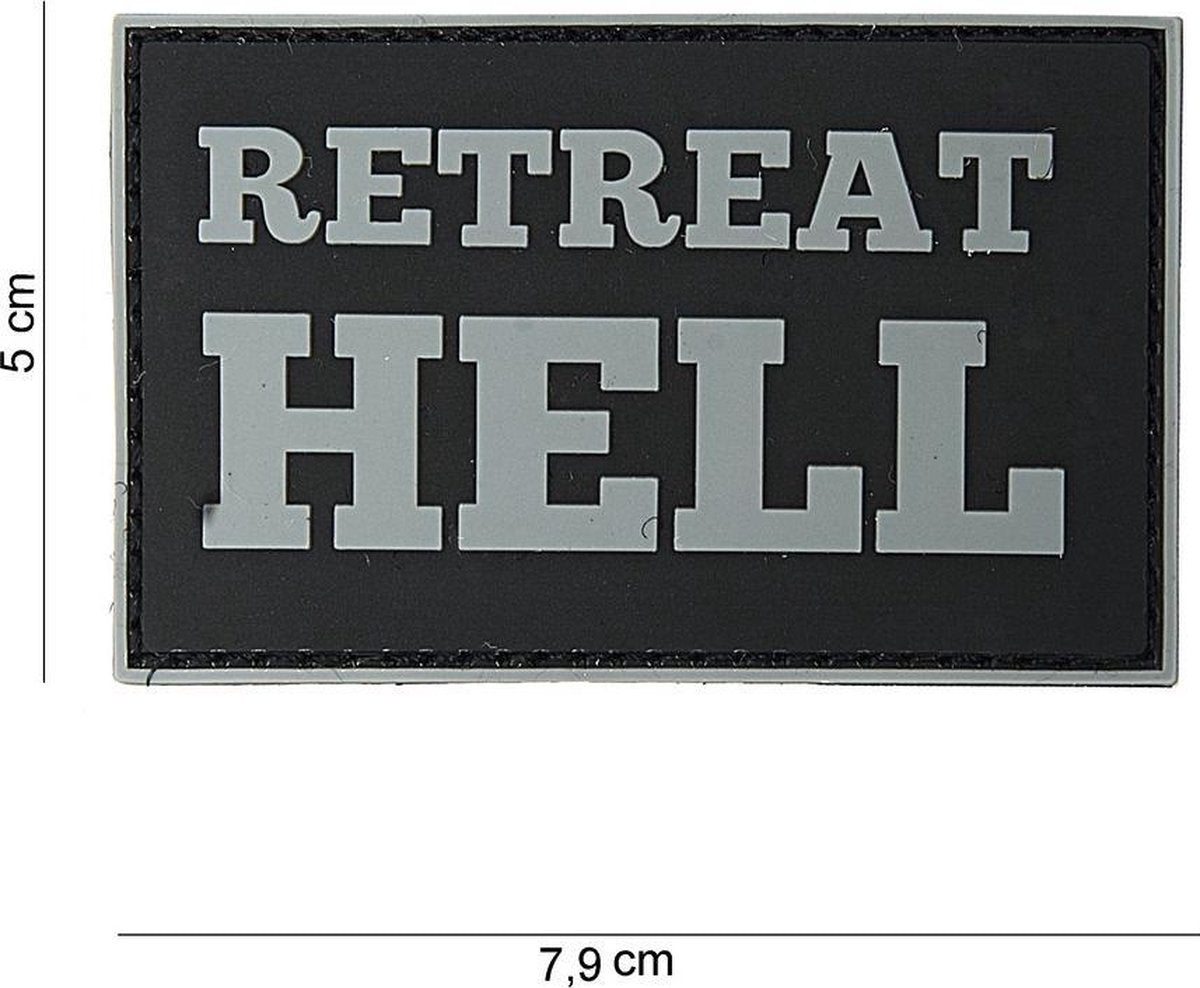 Embleem 3D PVC Retreat Hell