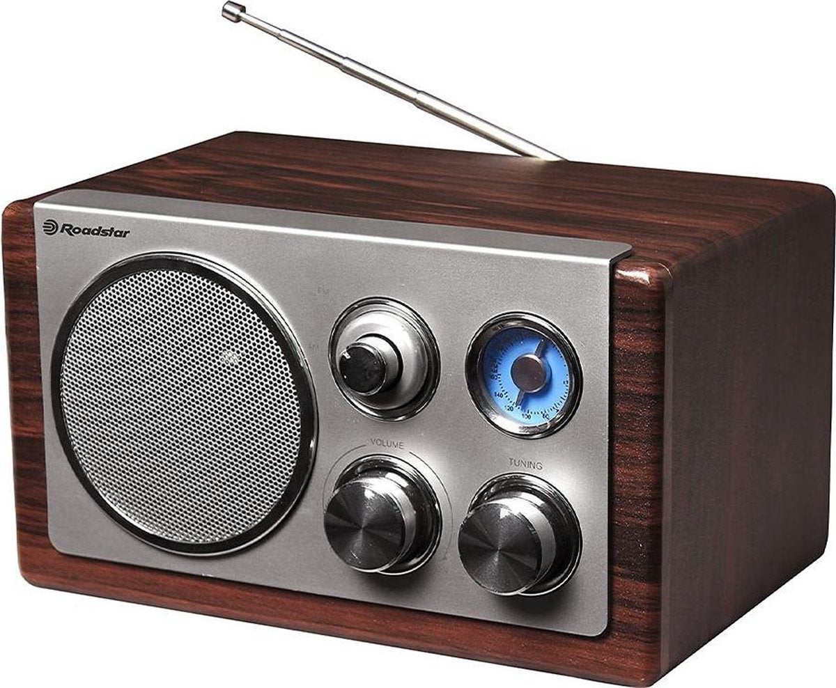 Roadstar Retro Radio HRA-1245 FM AUX Dark Wood