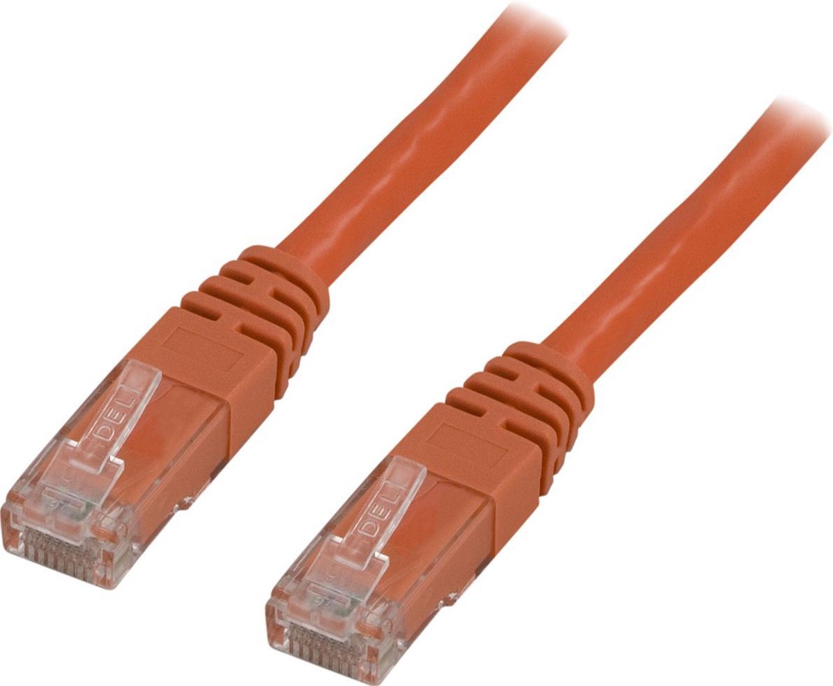 DELTACO TP-60-OR Cat6 U/UTP Netwerkkabel LSZH - Rood - 0.5 meter