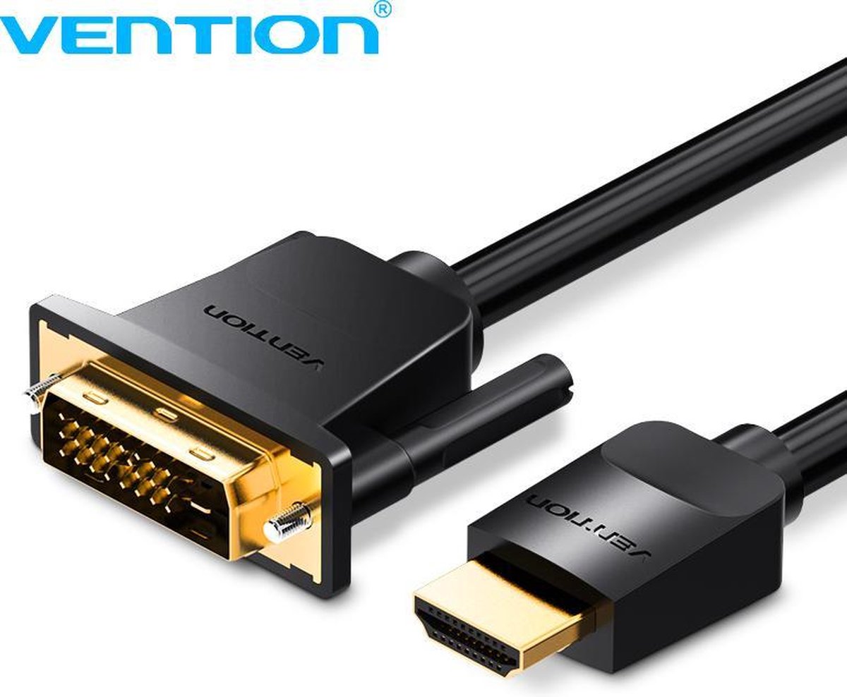 Vention HDMI naar DVI Kabel - DVI naar HDMI (Bi-directioneel) - Full-HD 1080P - 3 Meter