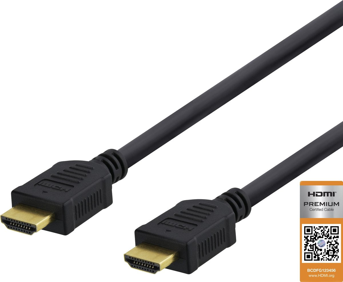 DELTACO HDMI-1010D High-Speed Premium HDMI-kabel - 1 meter - Ethernet