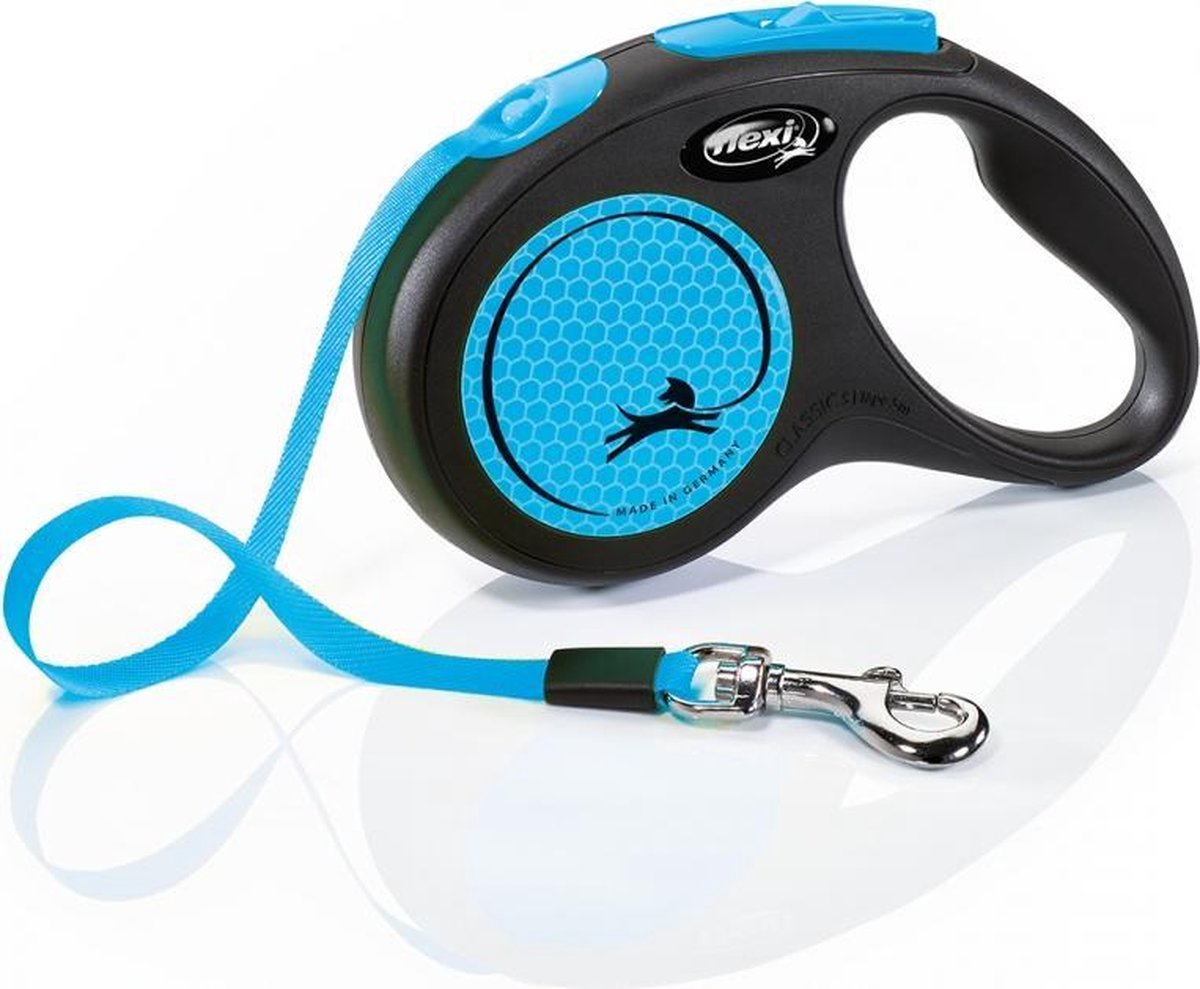 Flexi new neon lint Zwart/neon blauw S/5M