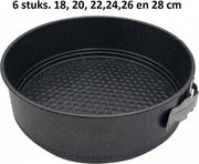 Kinghoff 154647 - Springvormenset 18 - 20 - 22 - 24 - 26 en 28 cm - 6 stuks