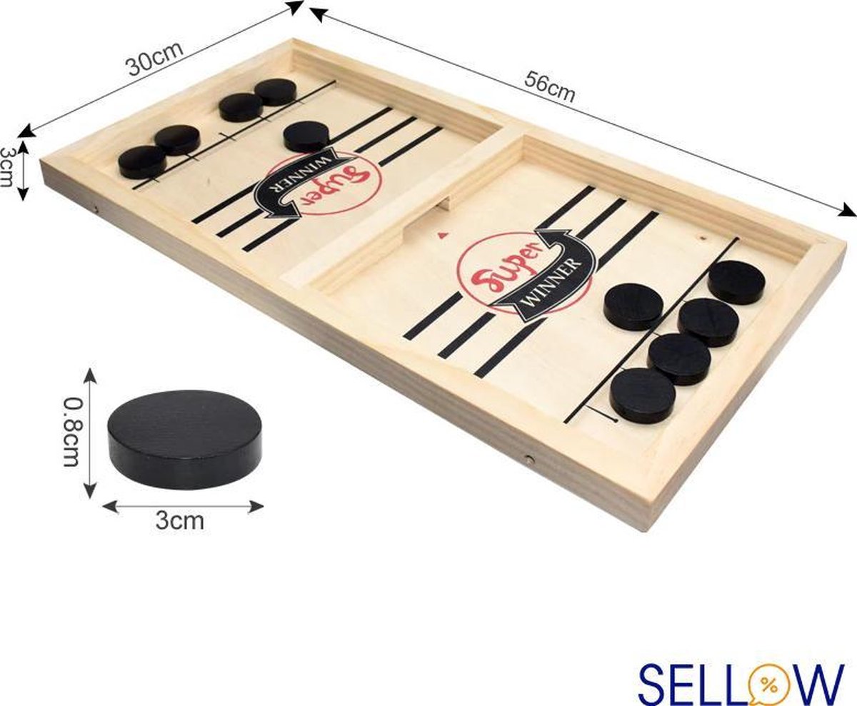 Sellow Sling puck XL de nieuwste Hype - Slingpuck - Grote Versie - Puck game - Gezelschapsspel - Bordspel – Speelgoed – Kind en Gezin - Tafelhockey - Slingshot Game - Gezelschapsspel - Hockey Game – Sjoelen - Foosball