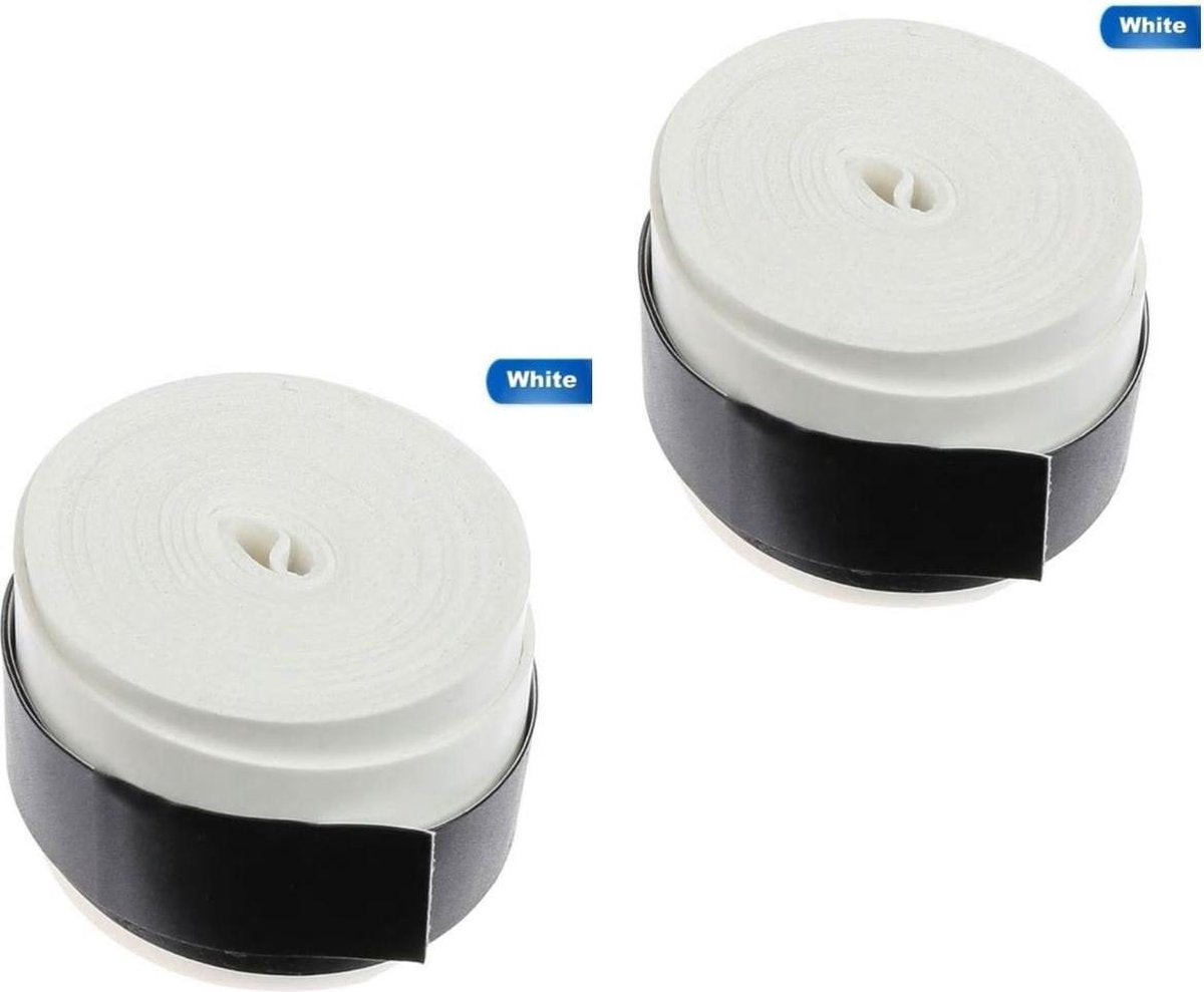 Witte overgrip 2 stuks - Vernieuwd met steviger grip! - Racket overgrip - Tennisgrip - Softgrip - Absorberende overgrip - Tennis - Soft - Extra grip - 2 Stuks - Badminton - Squash
