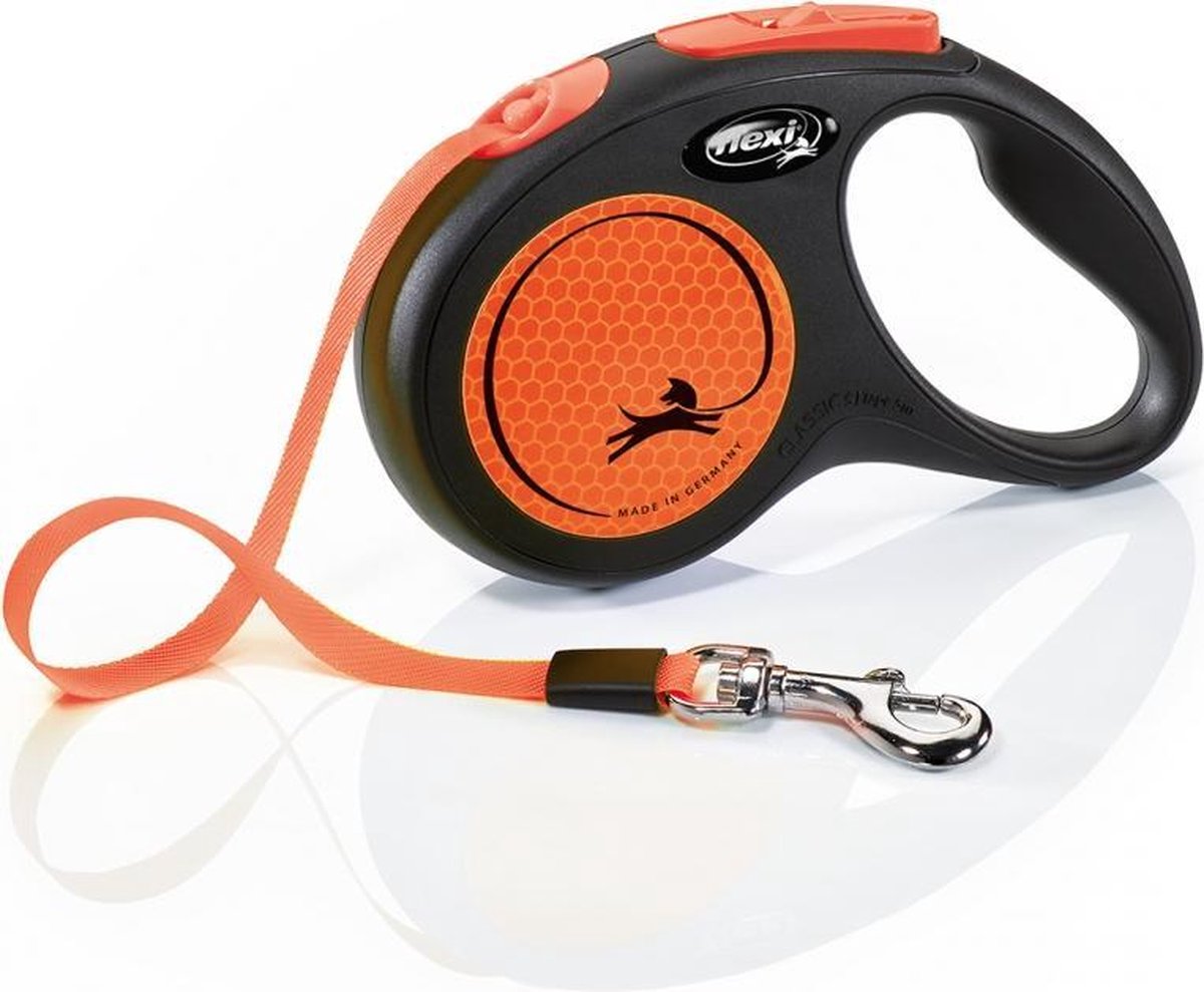 Flexi new neon lint Zwart/neon oranje S/5M