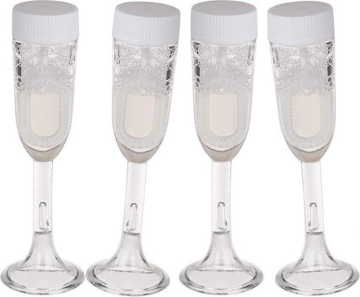 4x Bellenblaas champagne glas