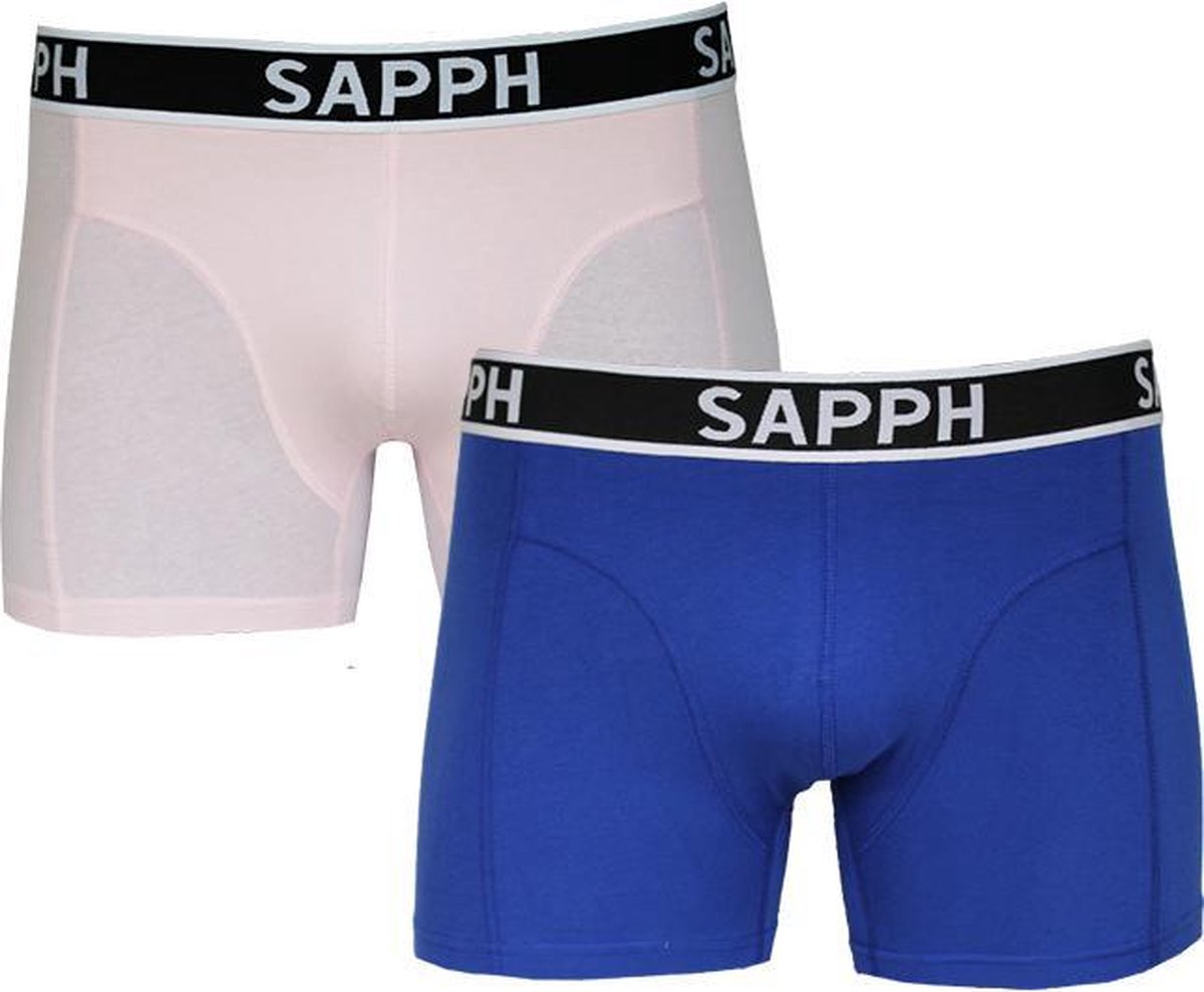 Sapph Boxershort Heren - Mason - Katoen - 2pack - Blauw/Roze - M