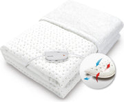 Wellcare WE167OBHDS 4D DWF 1 persoons omslagdeken en onderdeken | 2 in 1 | Afmeting XL 140 x 200 cm | Superzacht cosy fleece | Wit