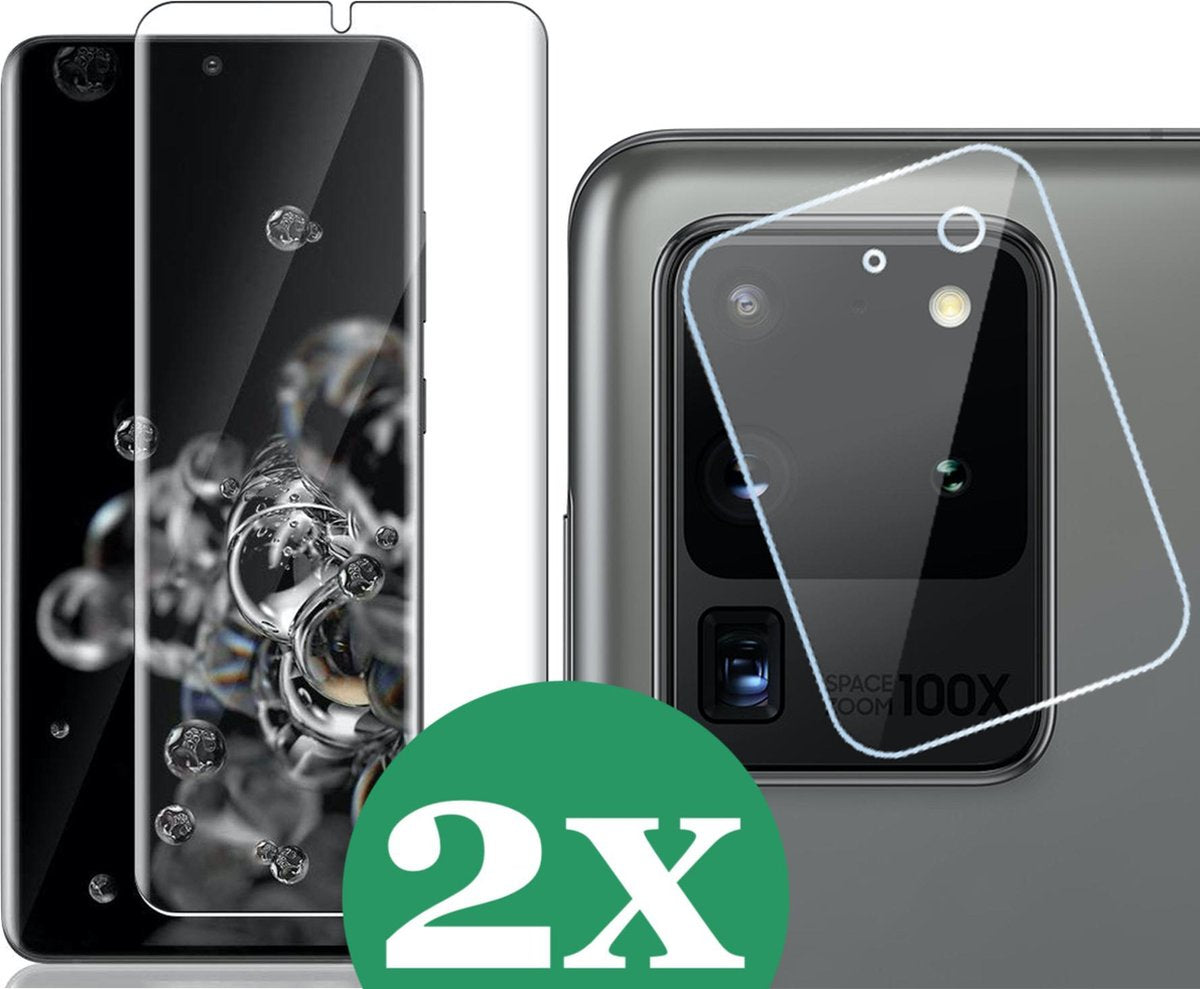Samsung S20 Ultra Screenprotector - Samsung Galaxy S20 Ultra Screen Protector en Samsung S20 Ultra Screenprotector Camera - 2 Stuks