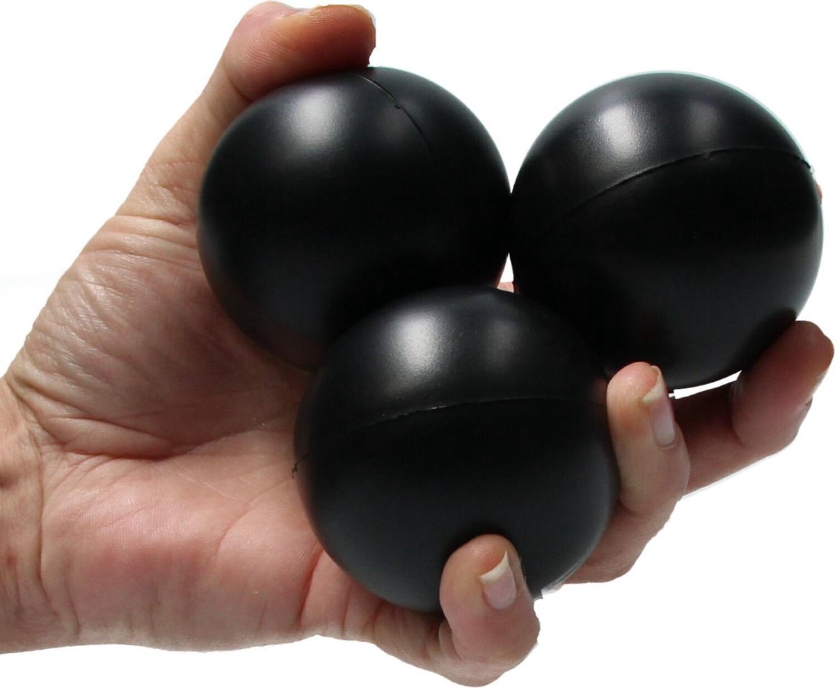 Banzaa Stressbal set 3 stuks Medium Density 6cm Zwart