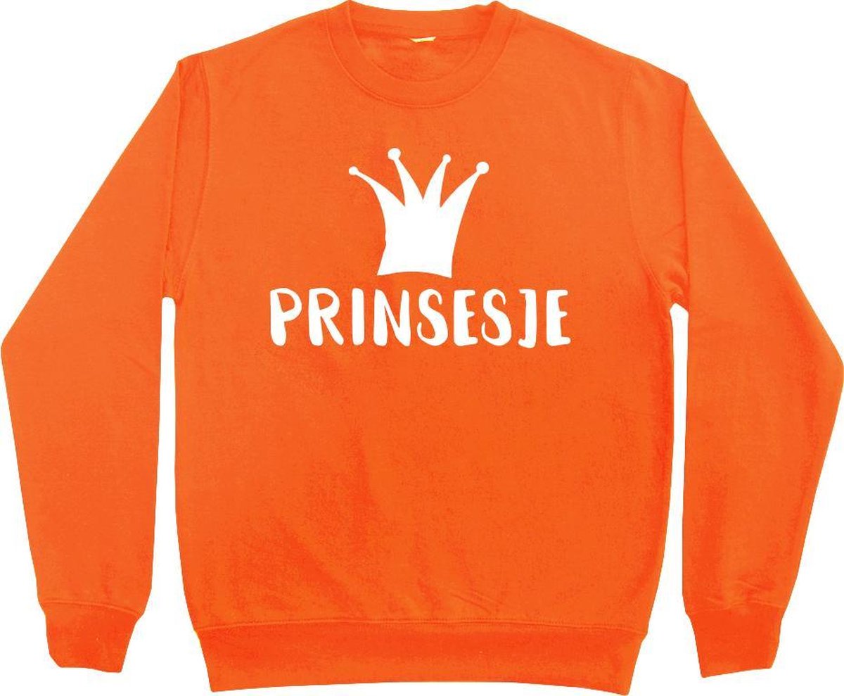 Oranje sweater Koningsdag | Prinsesje | Maat 122-128
