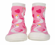 Nûby - Babyslofjes met rubberen zool - Roze - Flamingo - Maat: 24