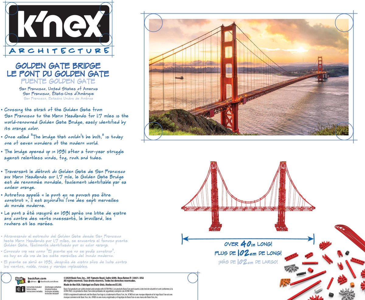 K'NEX Architecture - Golden Gate Bridge Bouwset