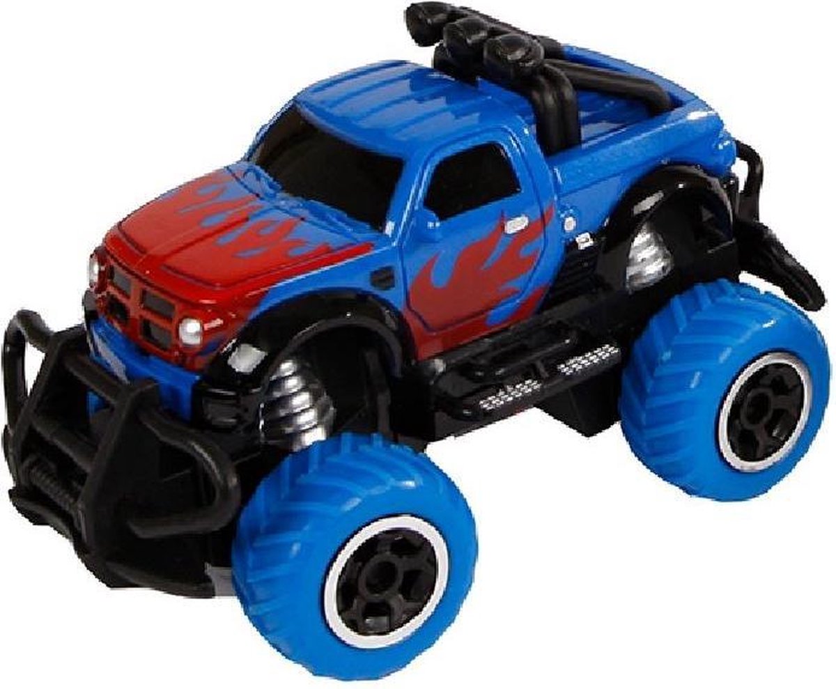 Van Manen Mini-monstertruck Rc Big Wheel 13 Cm Blauw 2-delig