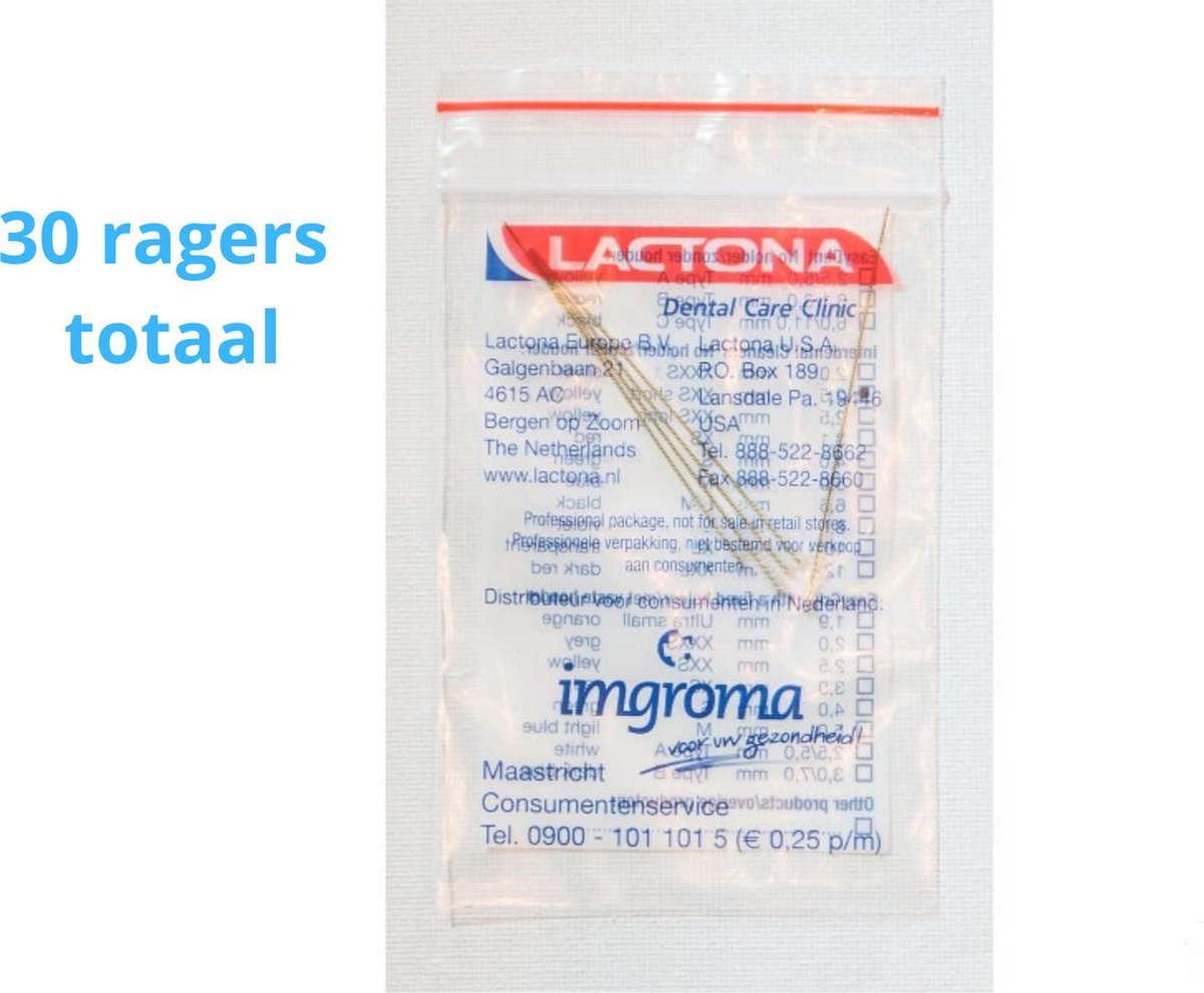 Lactona Interdentaal Ragers - XX-Small Short 25mm - Geel - 10 gripzak x 5 stuks - Met gratis beschermhouder - Voordeelpakket