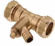 Bonfix messing knelknie met aftap 22mm
