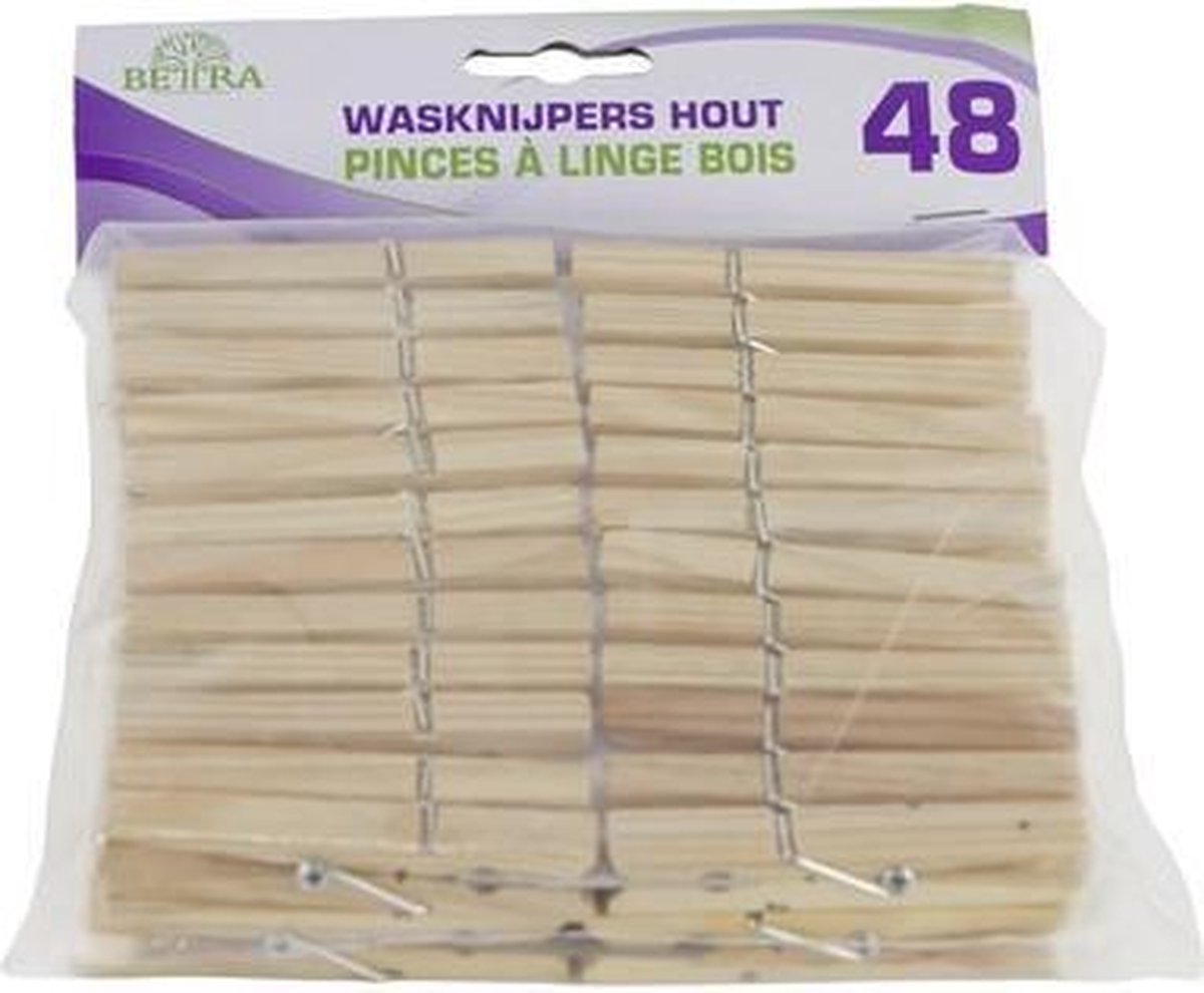 Wasknijpers hout set à 48